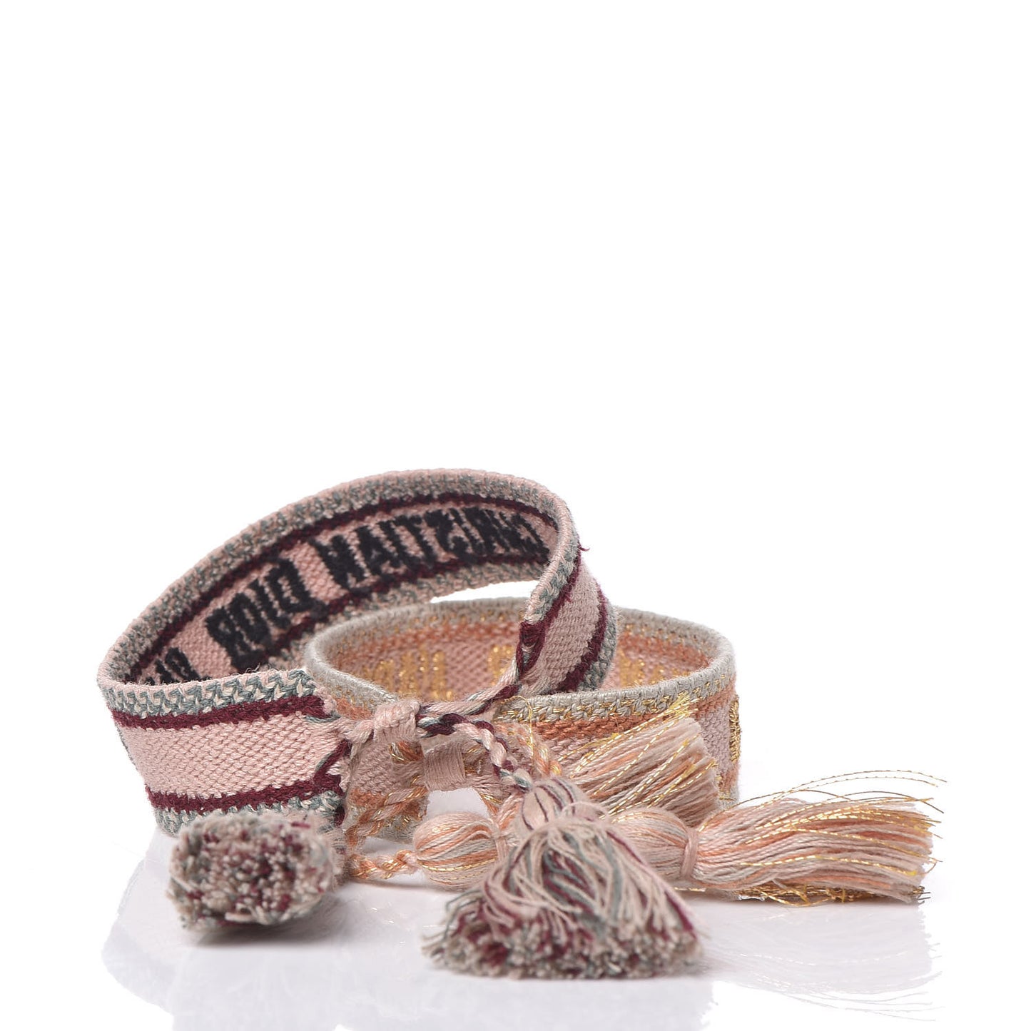 Woven Cotton J'Adior Friendship Bracelet Set Nude