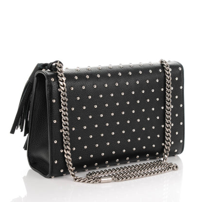 Gucci Calfskin Medium Studded Miss Bamboo Shoulder Bag Black 3 of 8