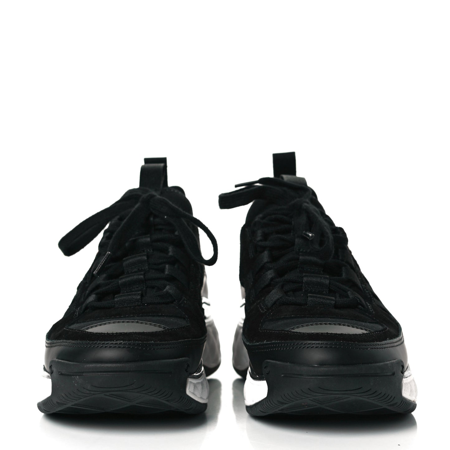 Velvet Calfskin Mixed Fibers CC Sneakers 36 Black