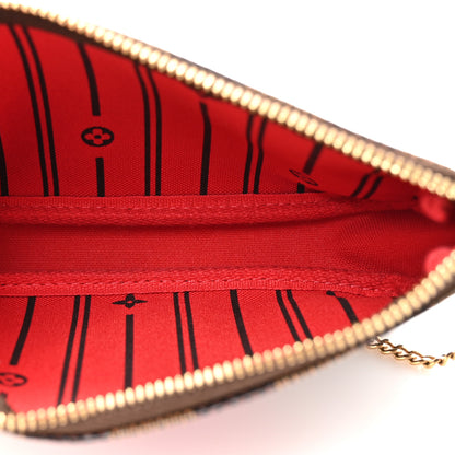 Louis Vuitton Damier Ebene Complice Trunks and Bags Mini Pochette Accessories Red 5 of 10
