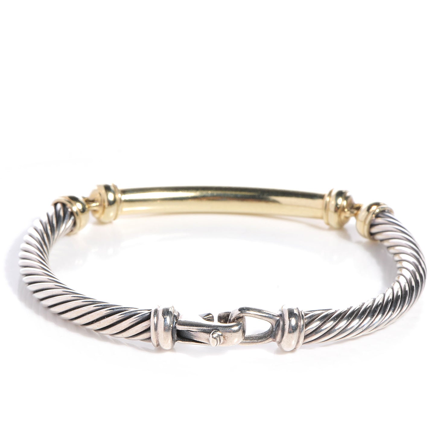 Sterling Silver 14K Yellow Gold 5mm Metro Cable Bracelet