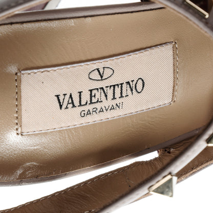 Valentino Garavani Calfskin Nappa Rockstud Ankle Strap 100mm Pumps 39 Rubino Poudre 8 of 9