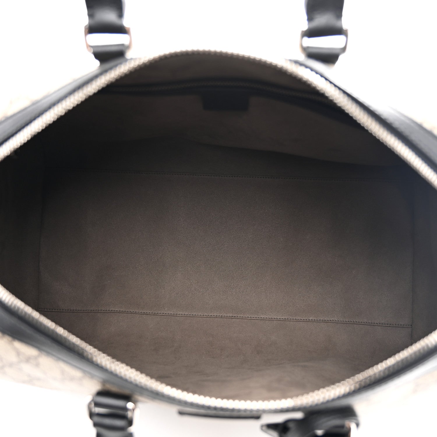 Gucci GG Supreme Monogram Selleria Calfskin Medium Duffle Beige Ebony Black 4 of 9