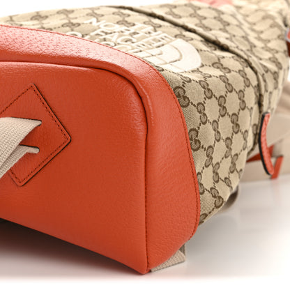 Gucci X THE NORTH FACE Monogram Textured Dollar Calfskin Embroidered Beige Ebony Mystic White Deep Orange 10 of 11