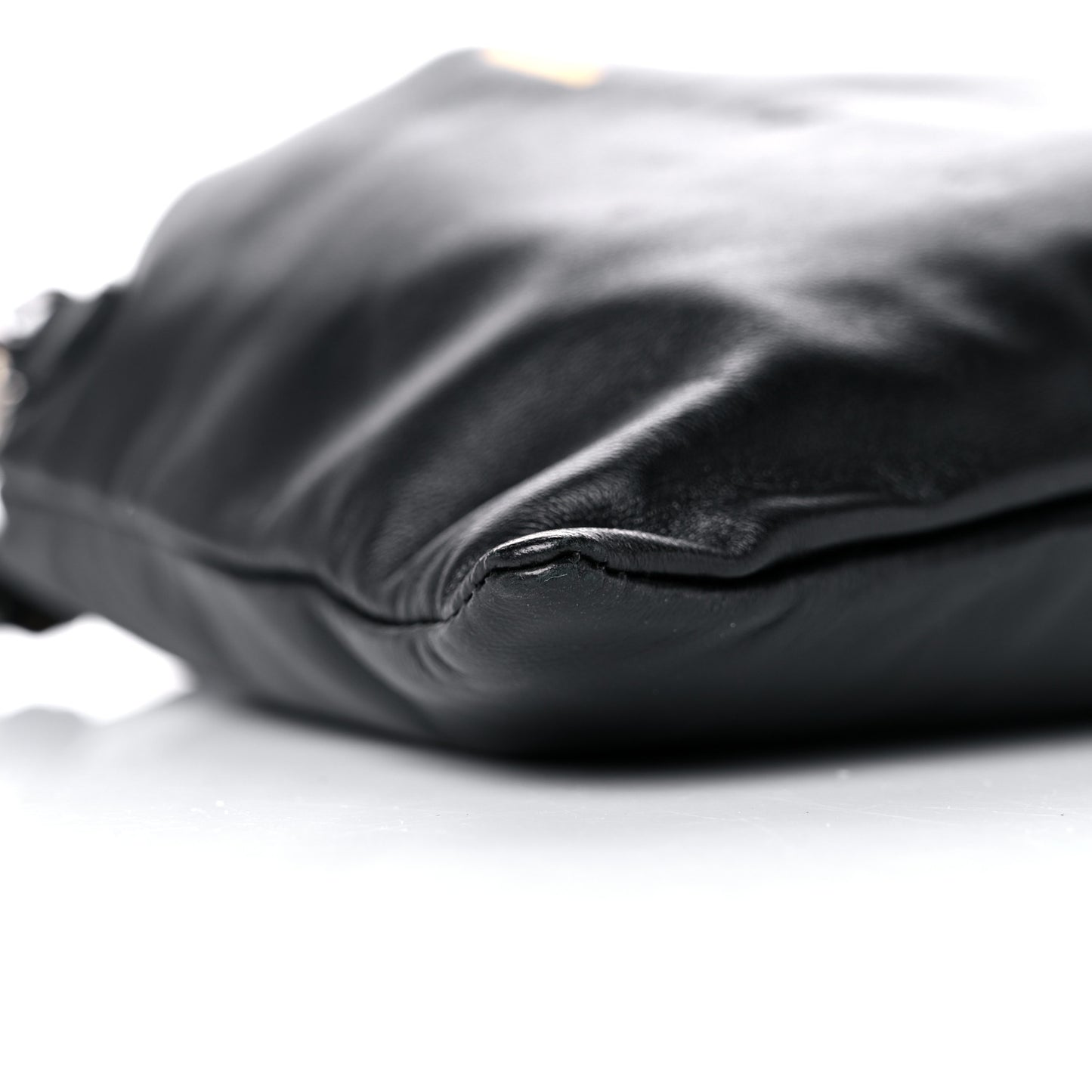 Soft Nappa Logo Small Drawstring Pouch Bag Black Sunflower