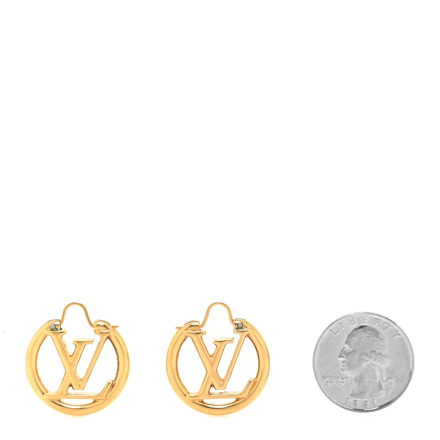 Metal Small Louise Hoop Earrings Gold