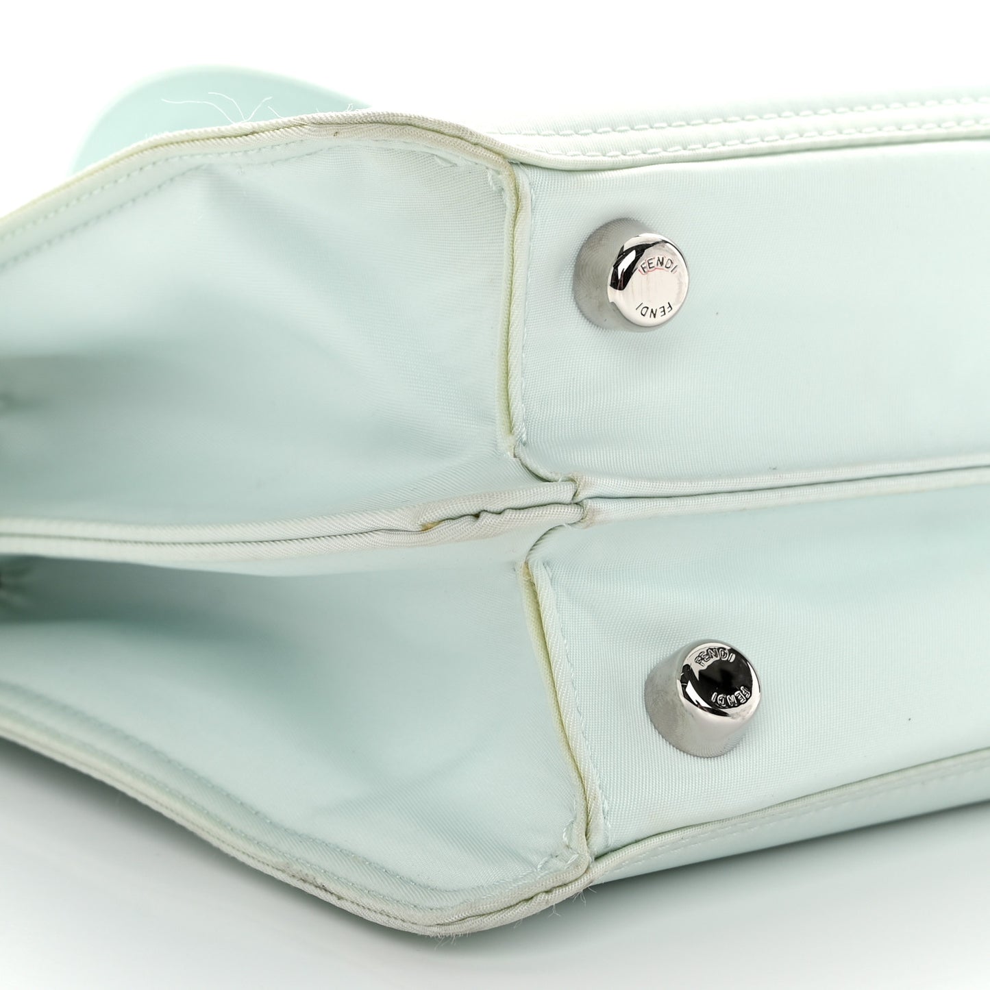 Nylon Vitello Cover Logo Embossed Mini Peekaboo I SEE U Satchel Baleari Black