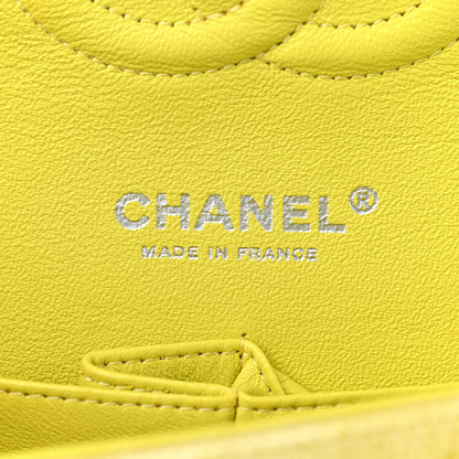 Chanel Velvet Quilted Medium Double Flap Yellow 6 of 9
