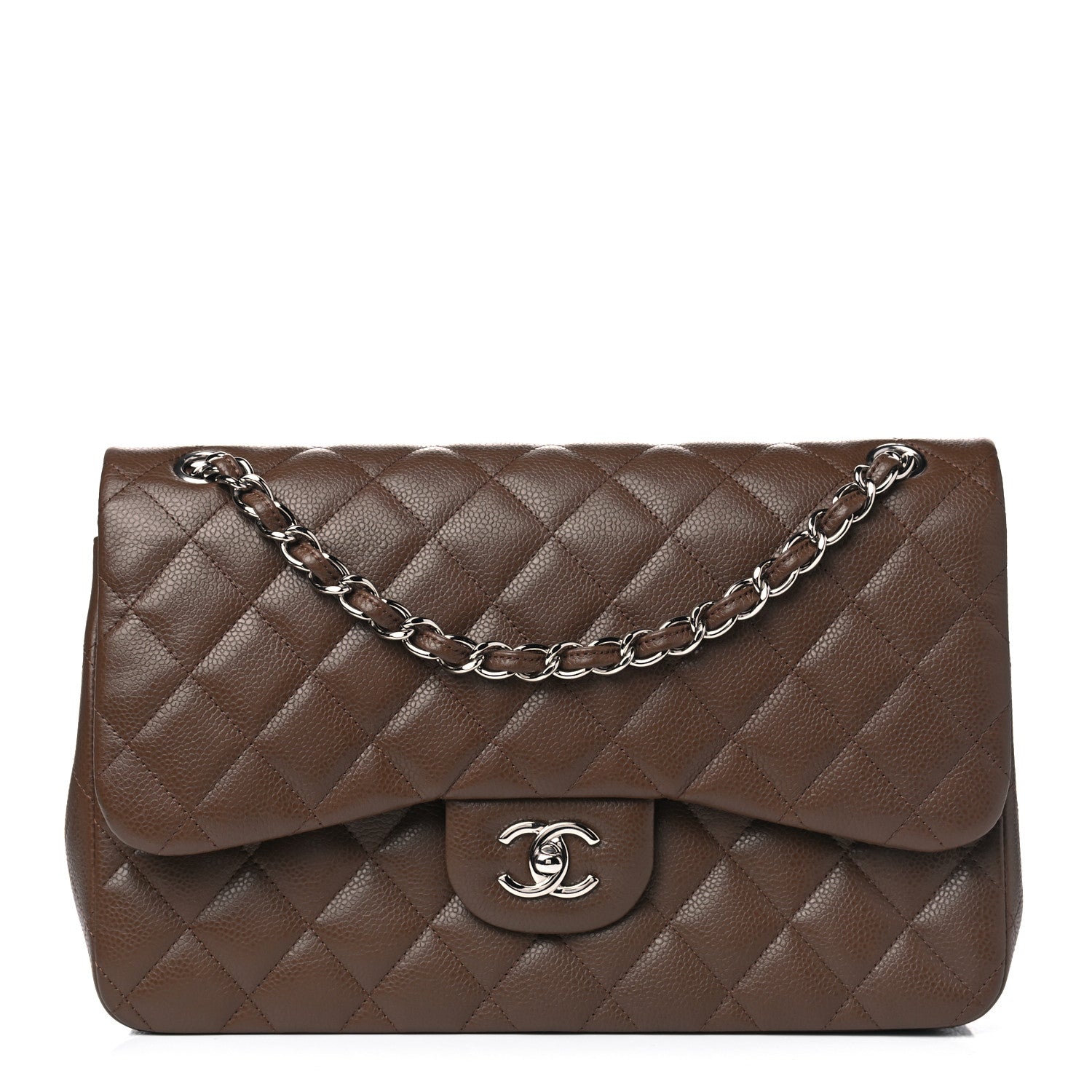Chanel Caviar Quilted Jumbo Double Flap Brown 1 of 4