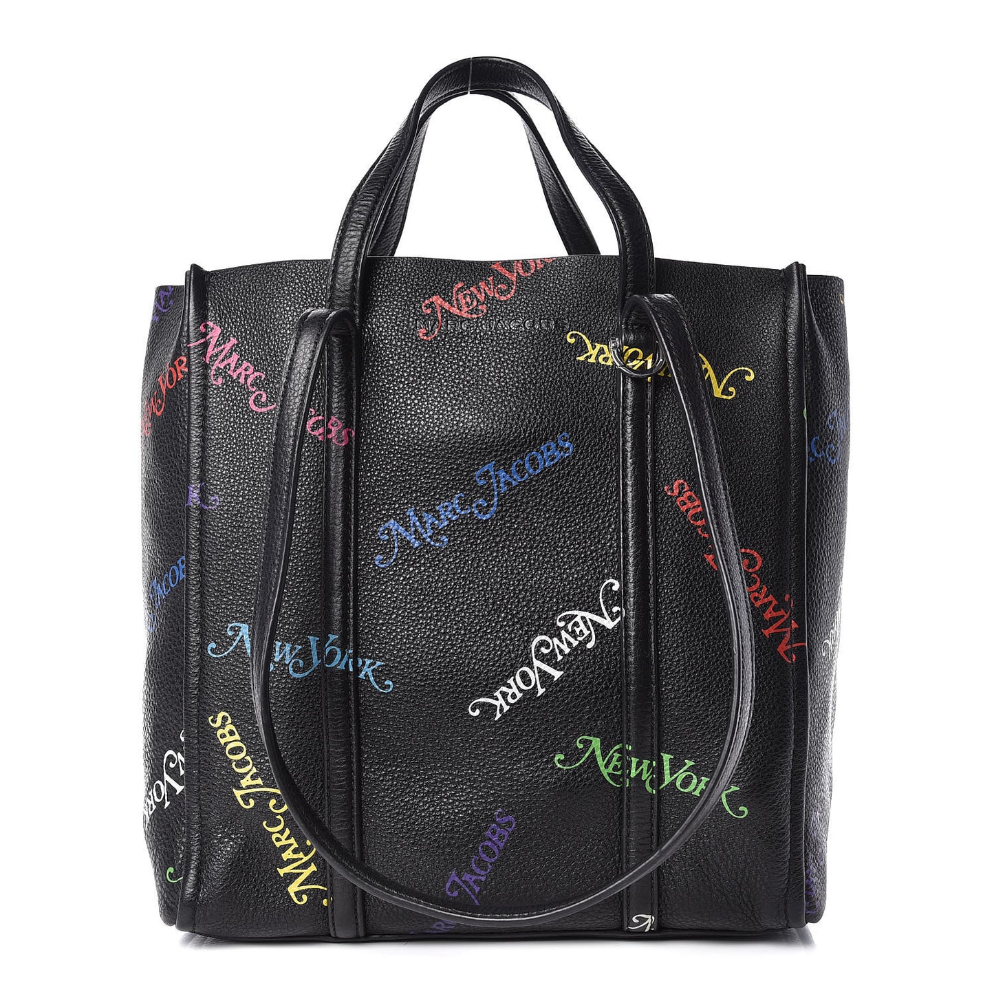 Grained Calfskin New York Magazine The Tag Tote Black Multi