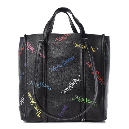 Marc Jacobs Grained Calfskin New York Magazine The Tag Tote Black Multi 1 of 9