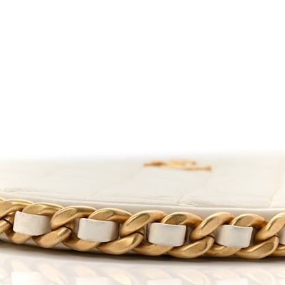 Chanel Shiny Crumpled Lambskin Quilted Trendy Chain Around Hobo White 9 of 10