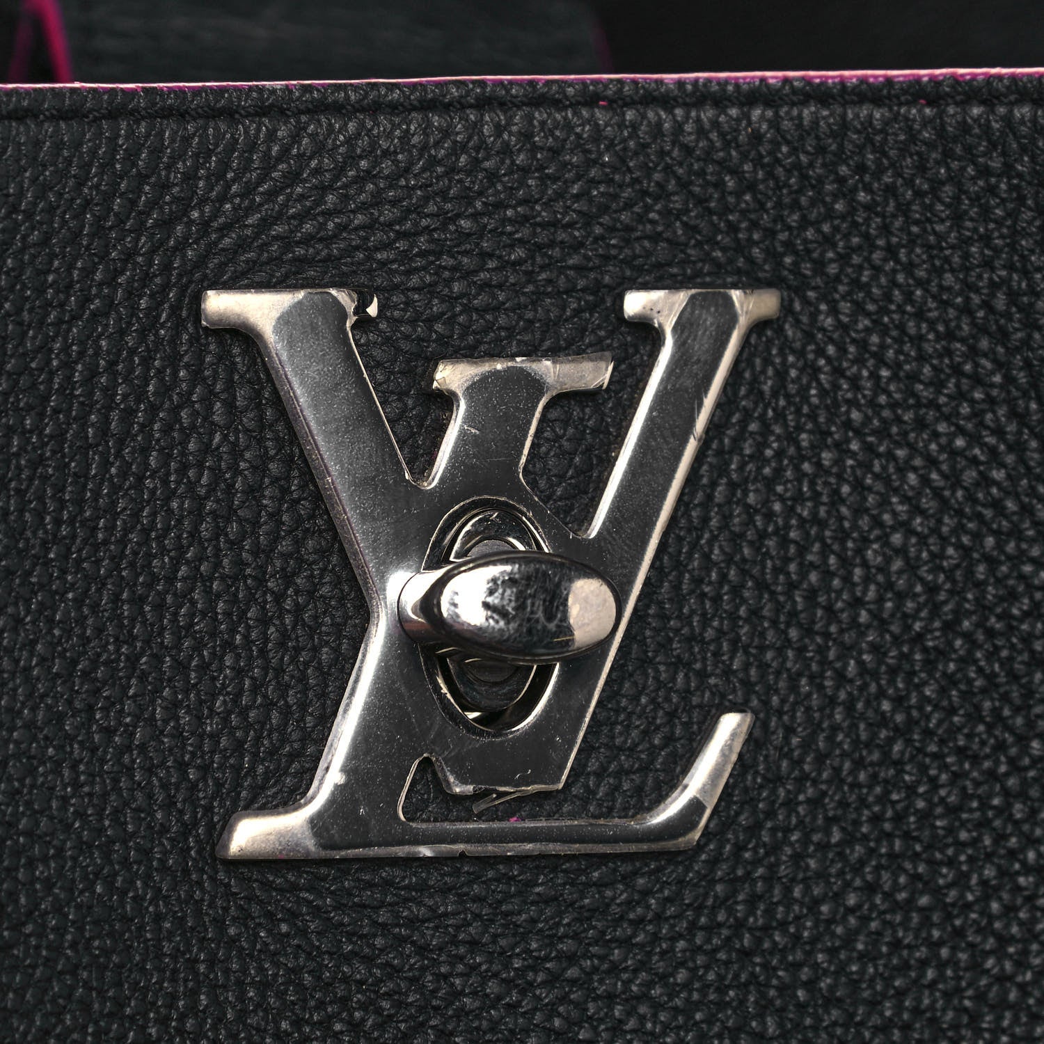 Louis Vuitton Calfskin Lockme Bucket Black 13 of 14