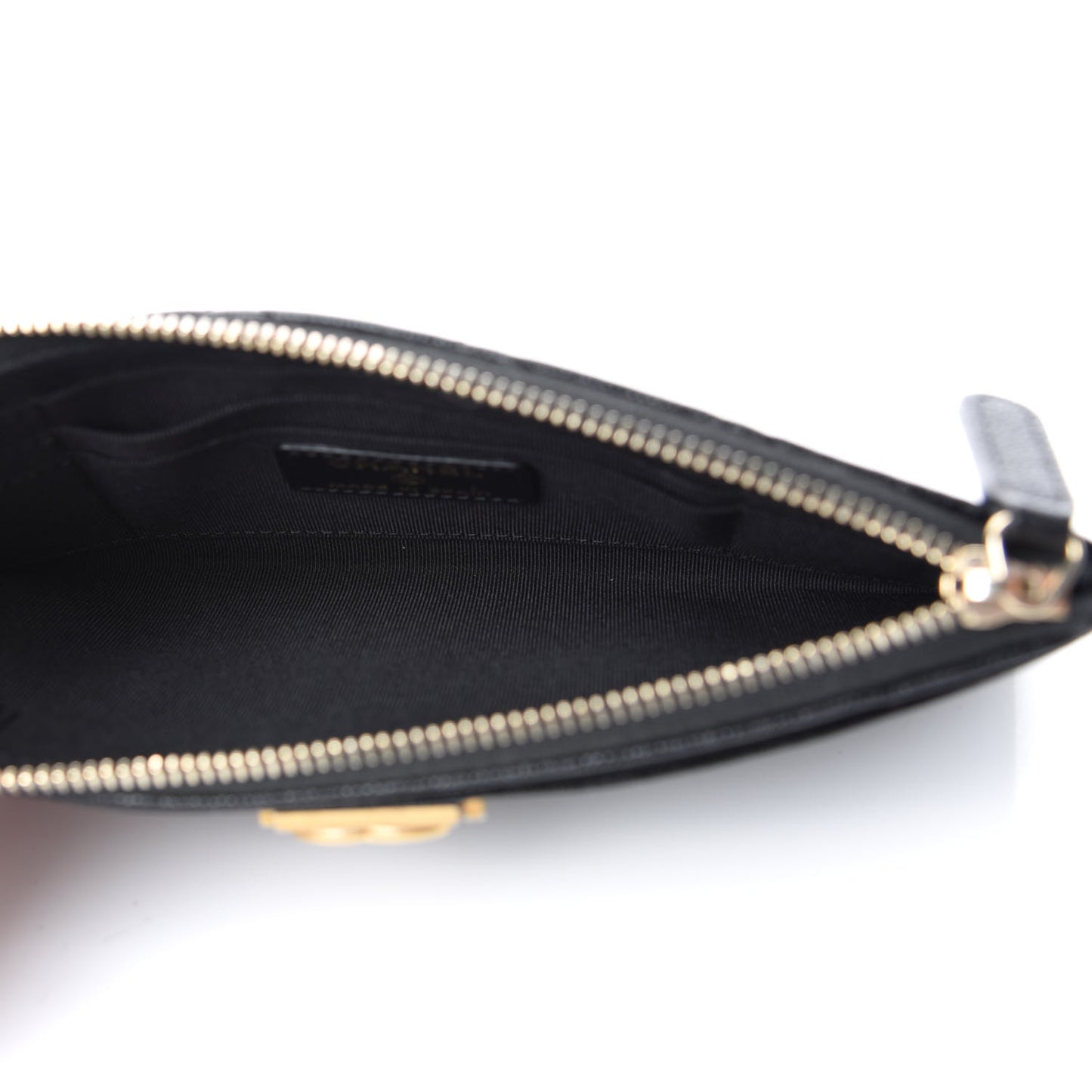 Caviar Quilted Classic Zip Boy Pouch Black