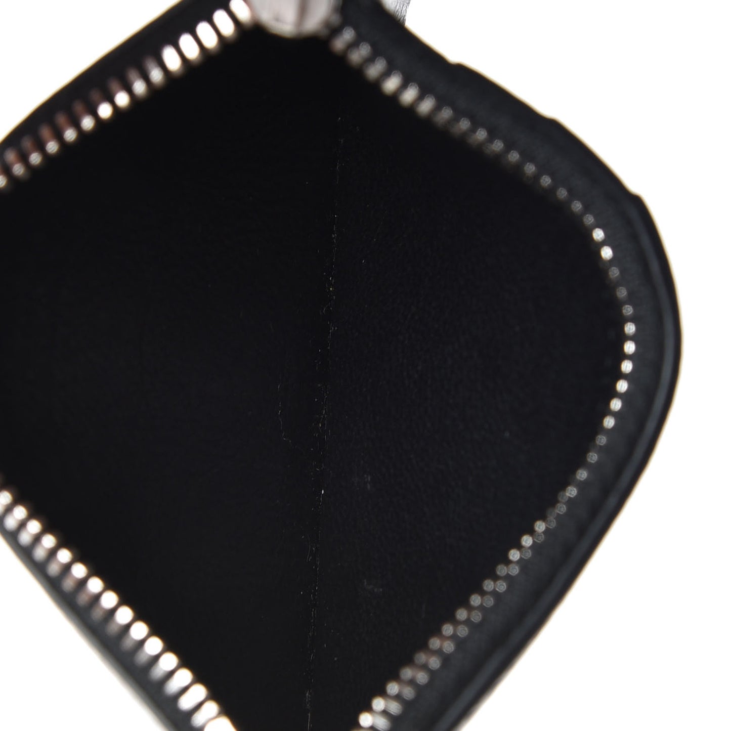 Grained Calfskin 5 Fragments Zip Pouch Card Holder Black
