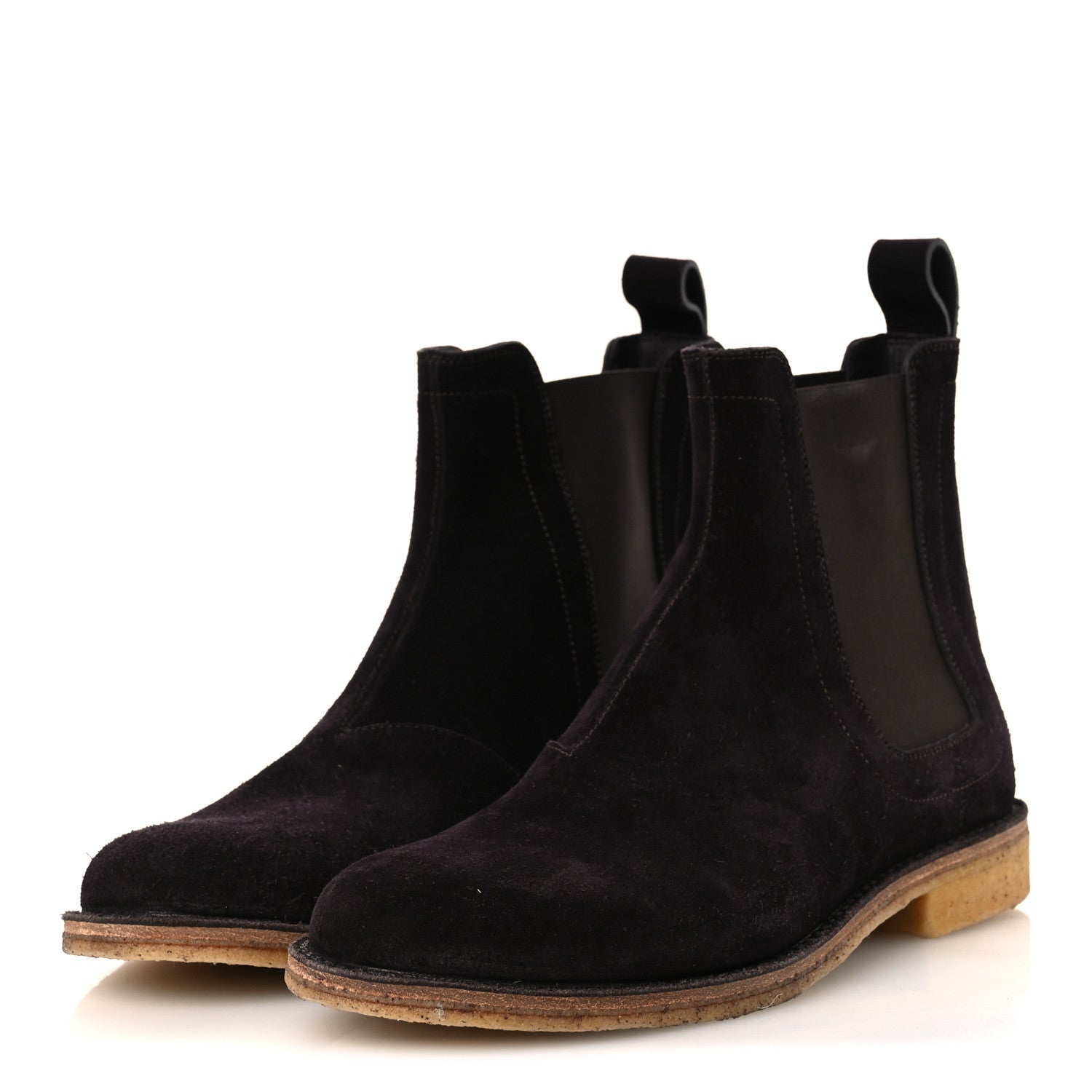 Bottega Veneta Suede Calfskin Rubber Sole Chelsea Boots 41 Espresso 4 of 13