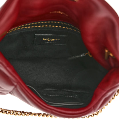 Saint Laurent Lambskin Quilted Mini Loulou Puffer Monogram Chain Satchel Red 5 of 11