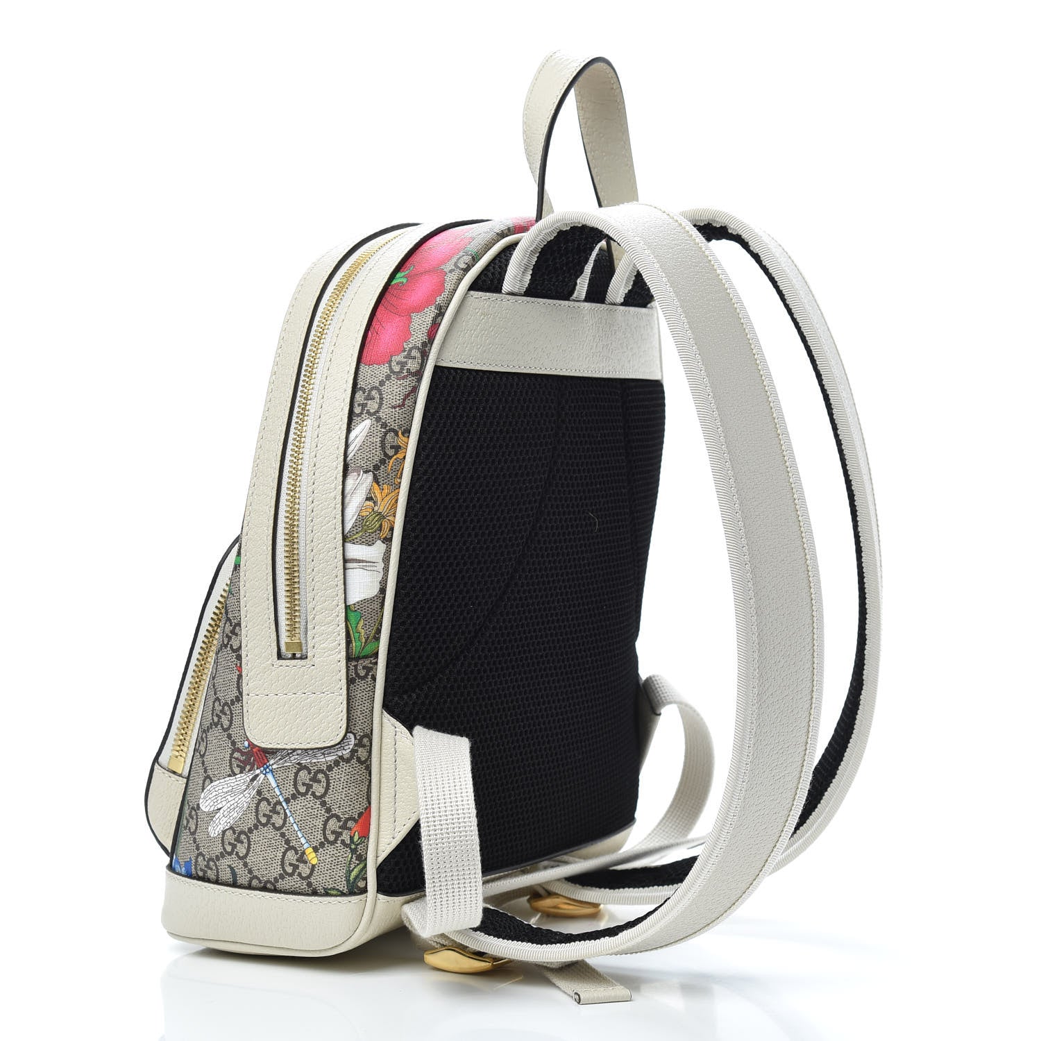 Gucci GG Supreme Monogram Flora Web Small Ophidia Day Backpack White 2 of 8