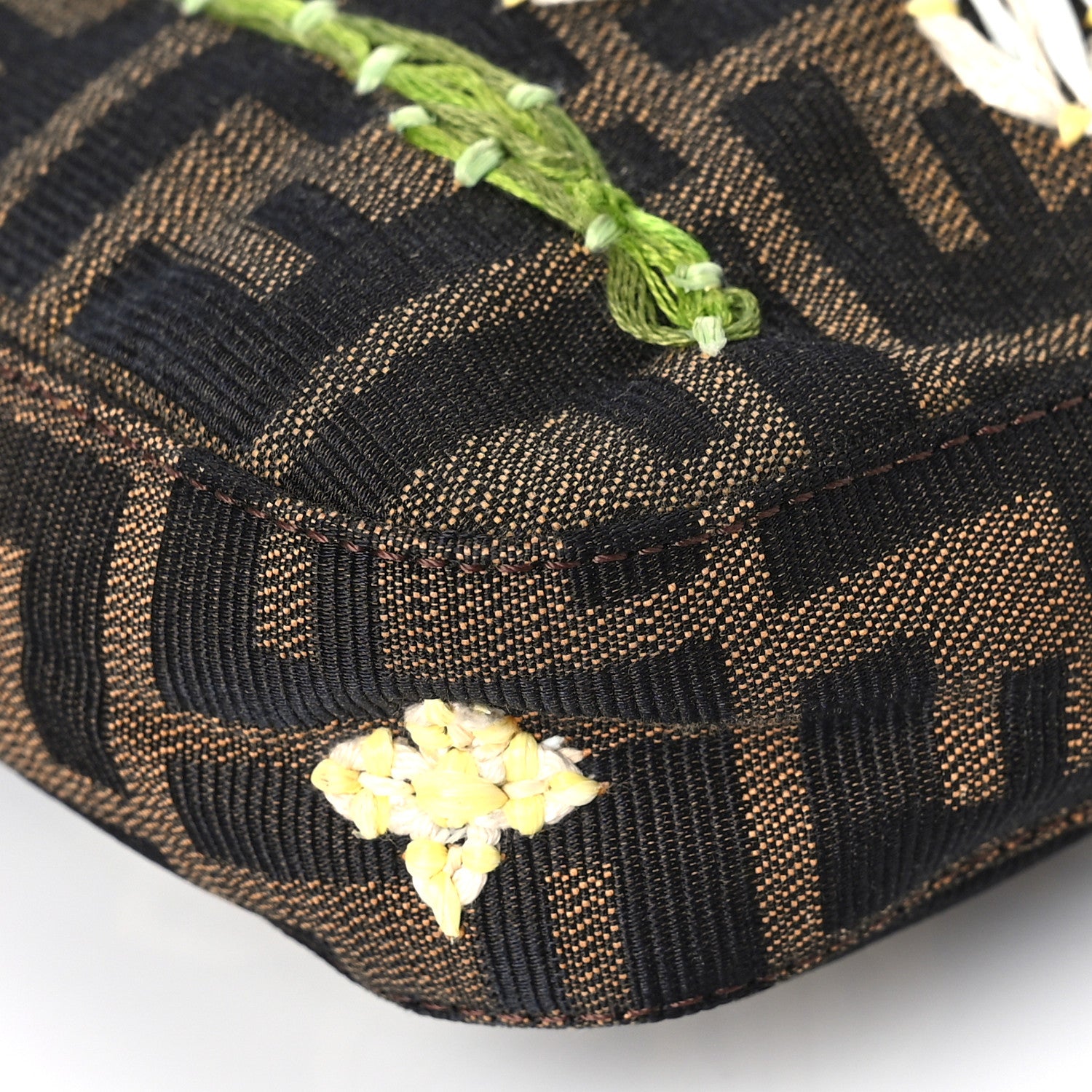 Fendi Zucca Flower Applique Baguette Tobacco 8 of 10