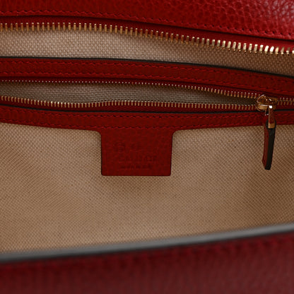 Gucci Dollar Calfskin Medium Soho Top Handle Satchel Hibiscus Red 6 of 11