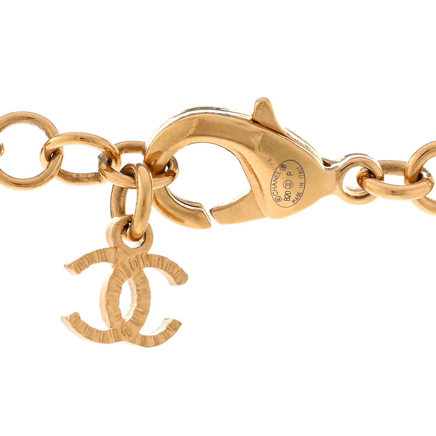 Metal Crystal 90's Icon Logo Necklace Gold