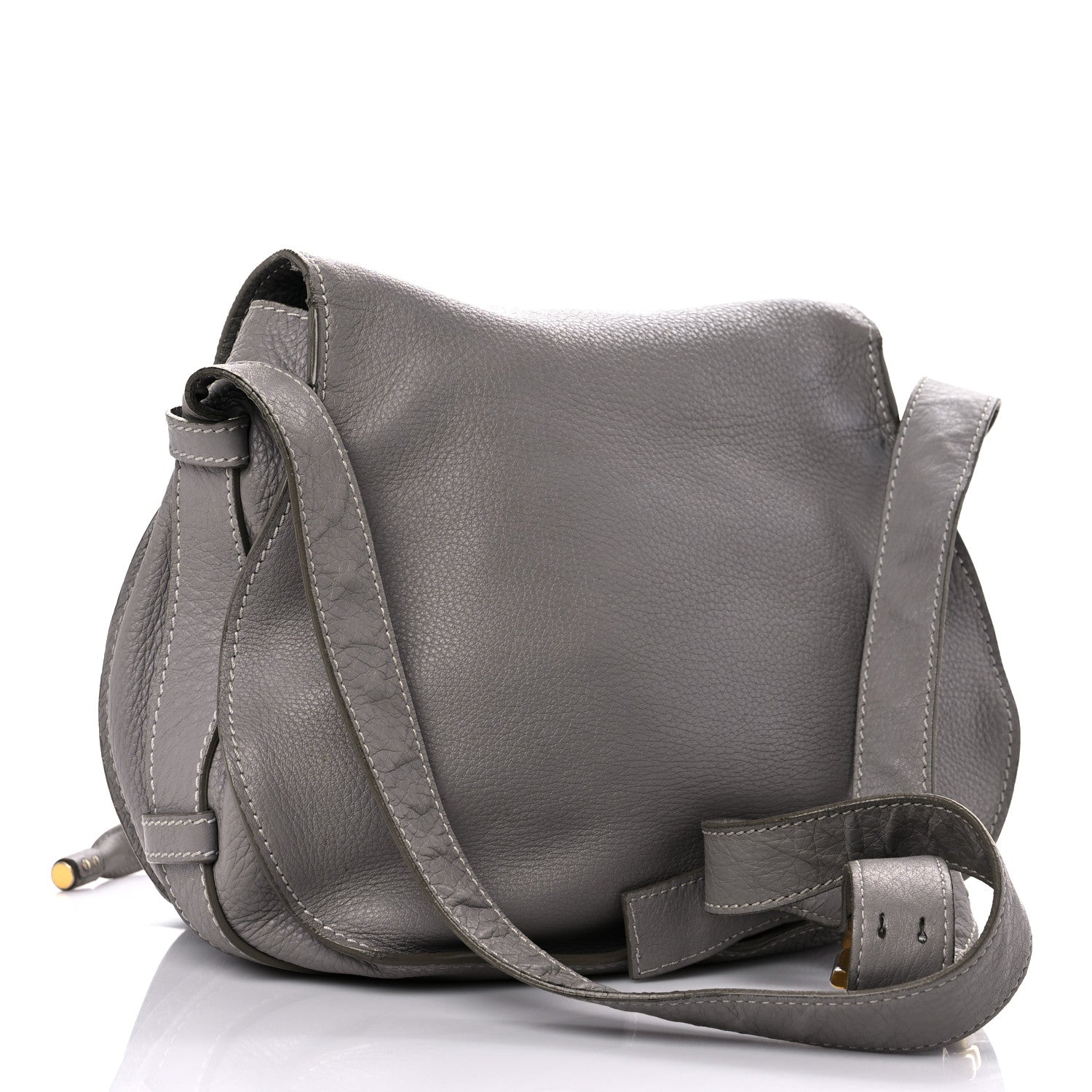Chloe Calfskin Medium Marcie Round Crossbody Bag Cashmere Grey 3 of 25