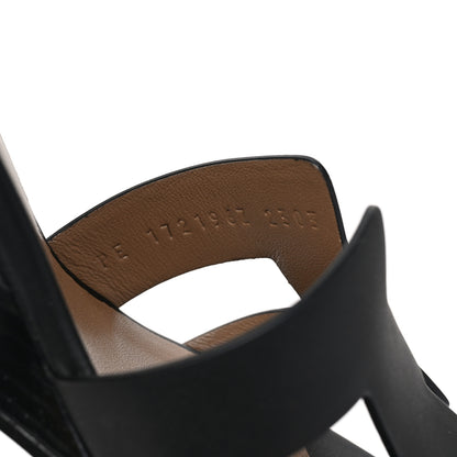 Hermes Calfskin Legend Wedge Sandals 36 Black 8 of 8
