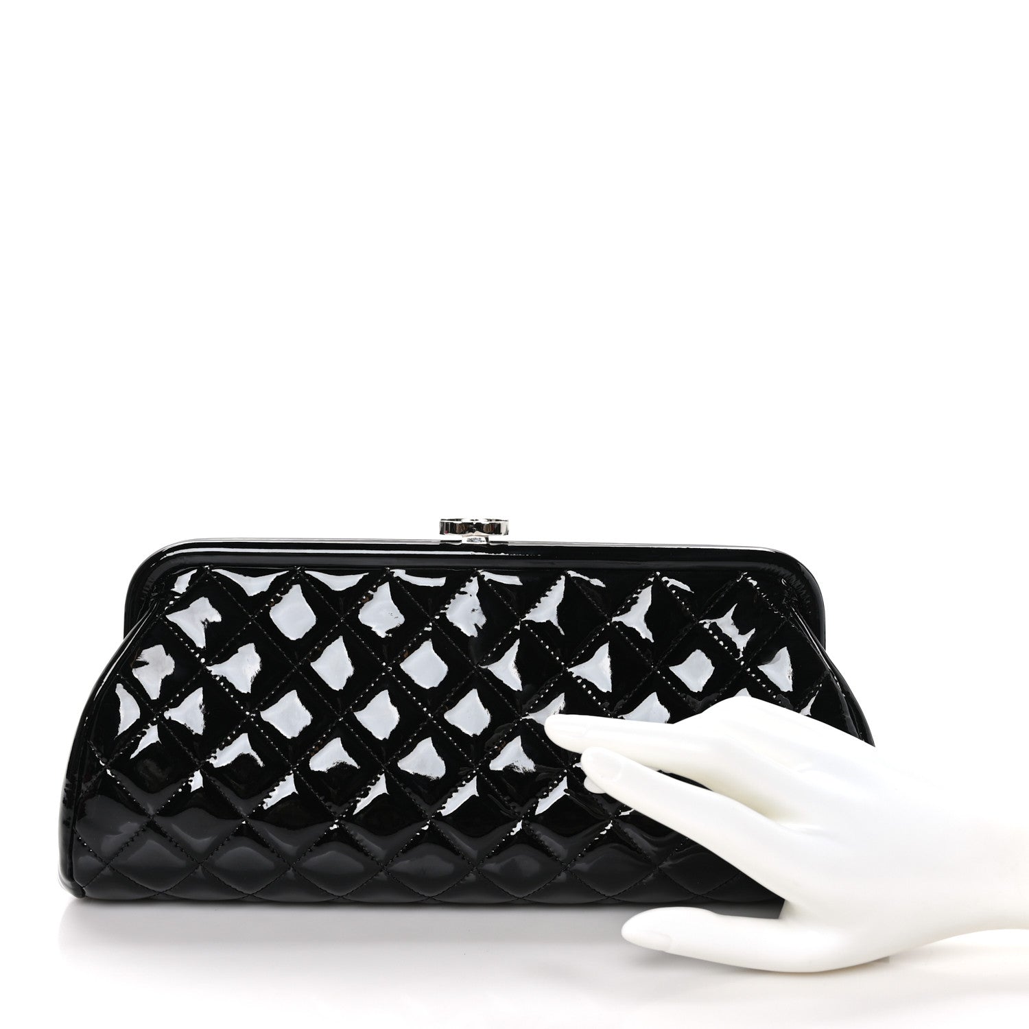 Chanel Patent Quilted Timeless Clutch Black 2 of 11