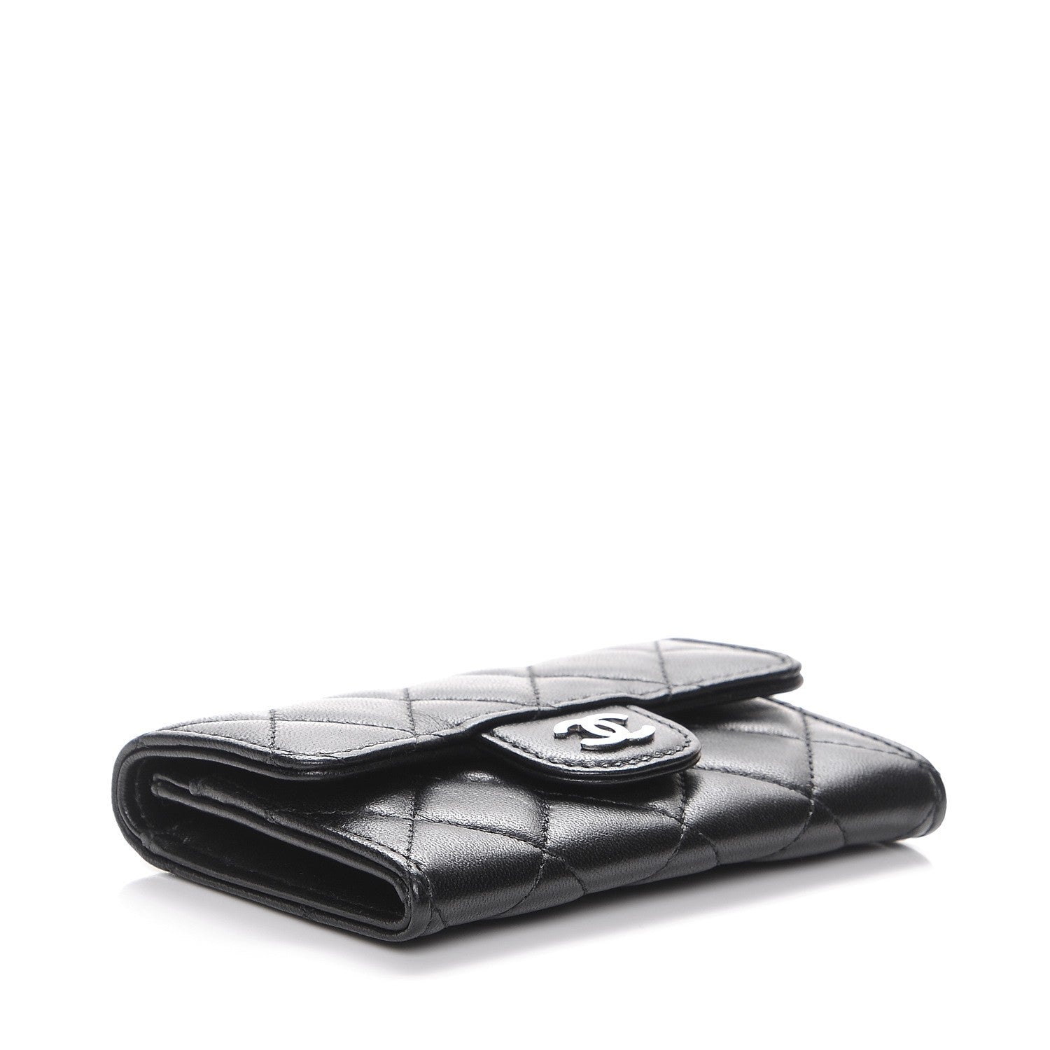 Chanel Lambskin Quilted Flap Card Holder Black 4 of 9