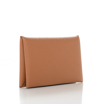 Hermes Epsom Calvi Card Case Gold 3 of 6