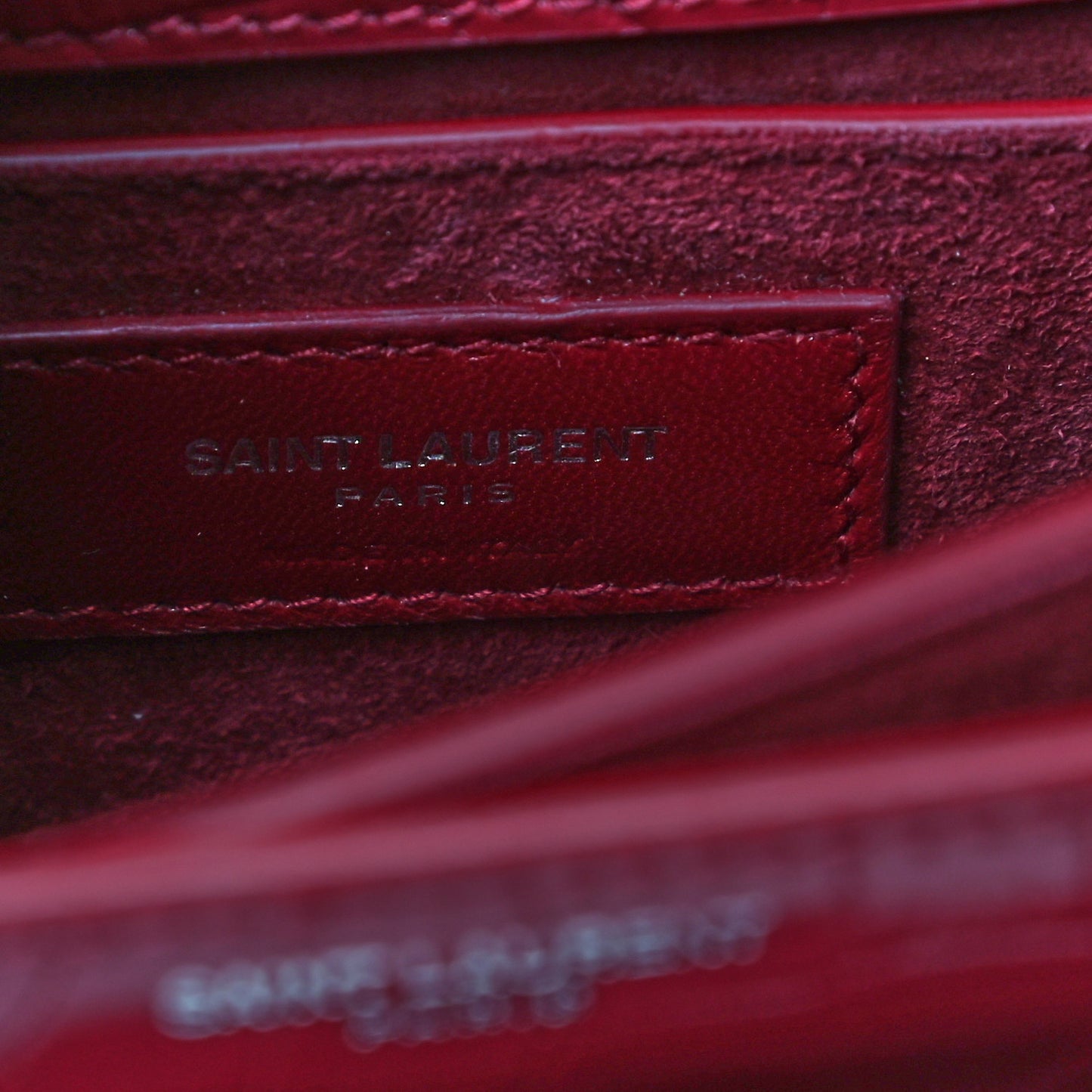 Calfskin Crocodile Embossed Medium Monogram Sunset Rouge Eros