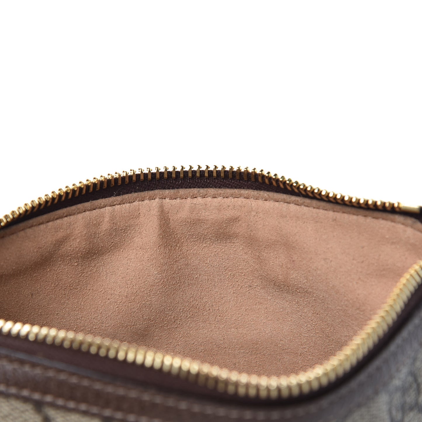 GG Supreme Monogram Web Small Ophidia Pouch Clutch Beige New Acero