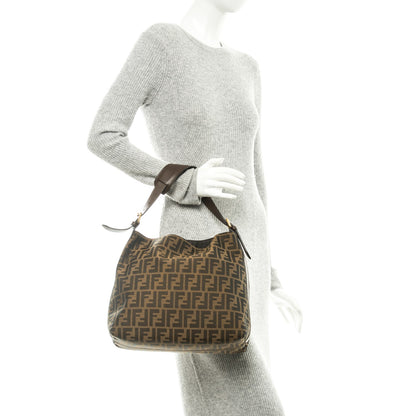Fendi Zucca Vitello Artic Small Hobo Tobacco Castagna 2 of 8