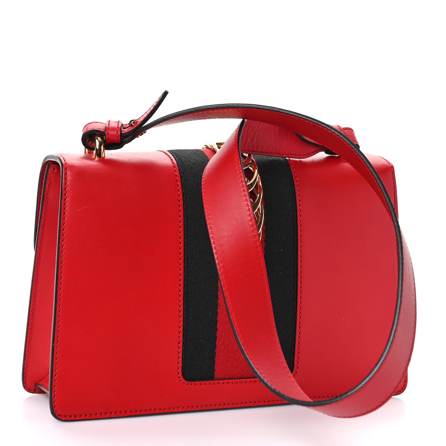 Calfskin Small Sylvie Shoulder Bag Hibiscus Red