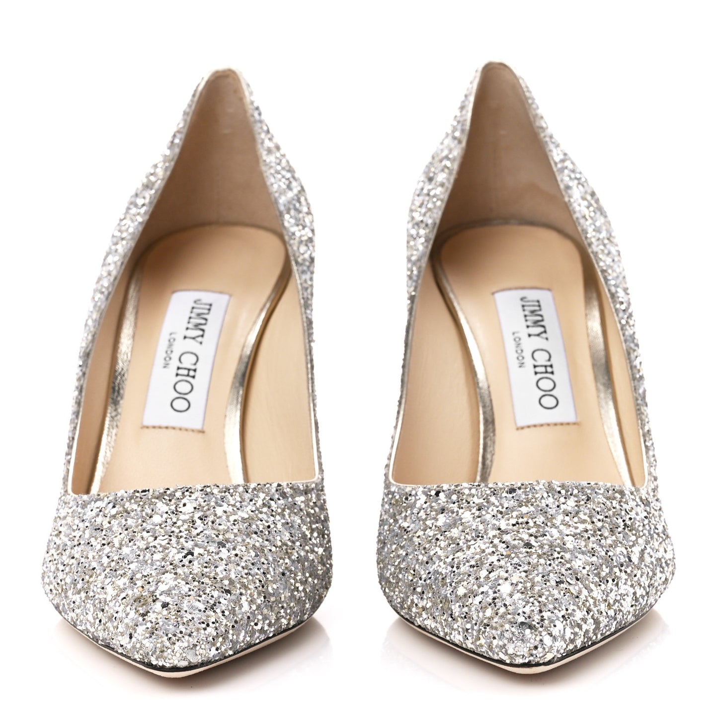 Glitter Pointy Toe Romy 85 Pumps 38.5 Champagne