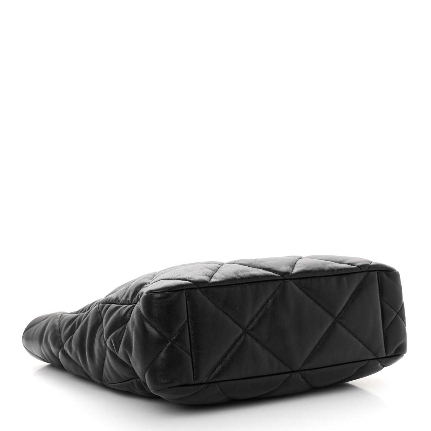 Lambskin Quilted Chanel 19 Shopping Bag Black