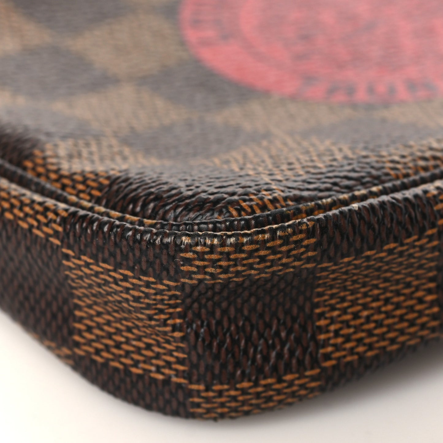 Damier Ebene Complice Trunks and Bags Mini Pochette Accessories Red