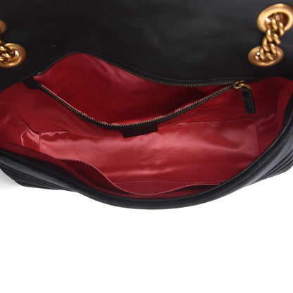 Gucci Velvet Matelasse Medium GG Marmont Shoulder Bag Black 5 of 7