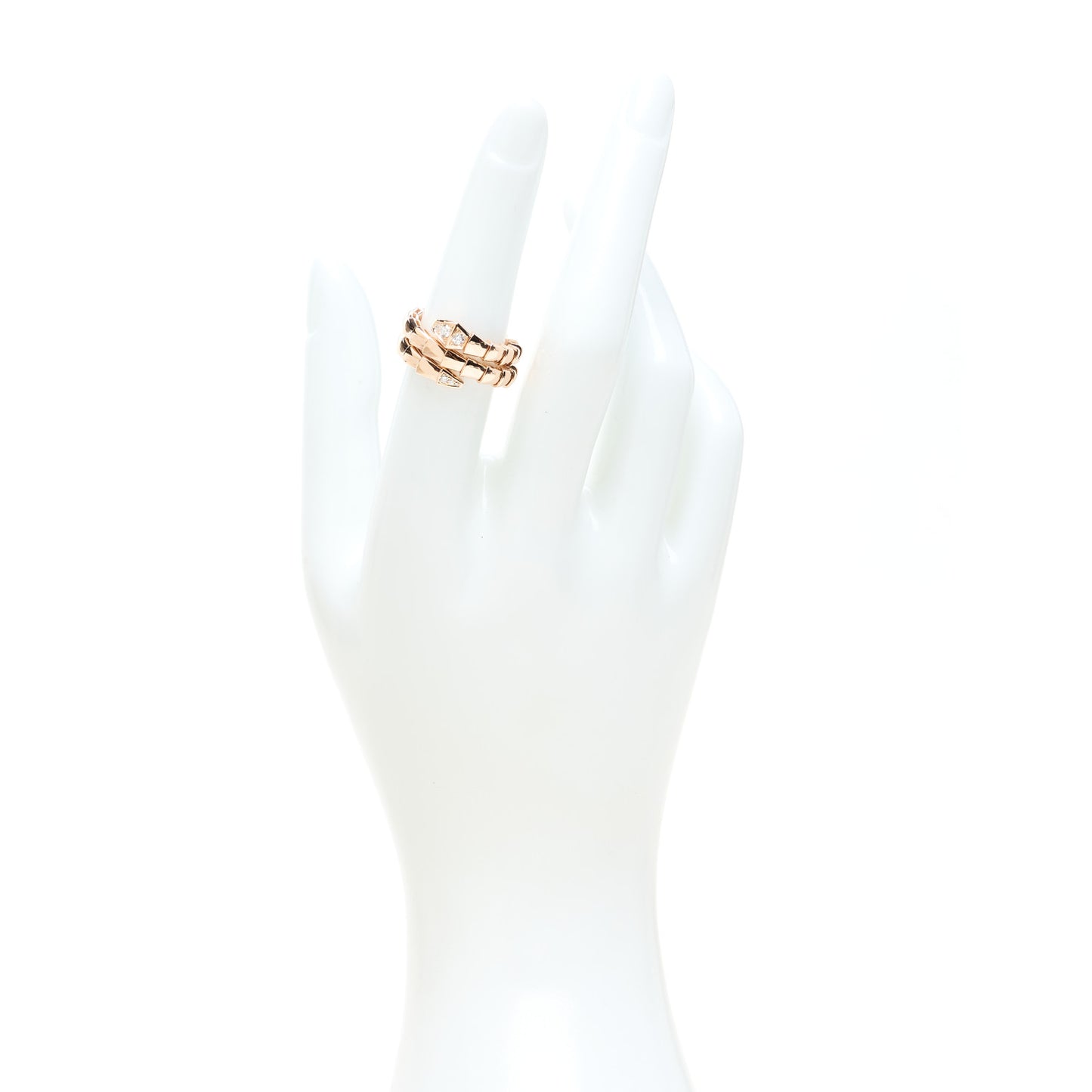 18K Rose Gold Diamond Serpenti Viper Wrap Ring M