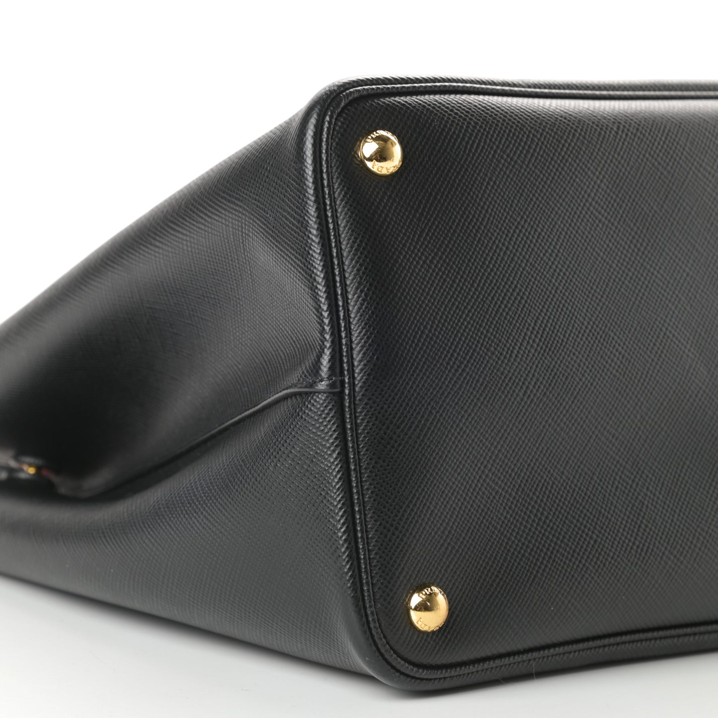 Saffiano Cuir Large Double Bag Black Fuoco