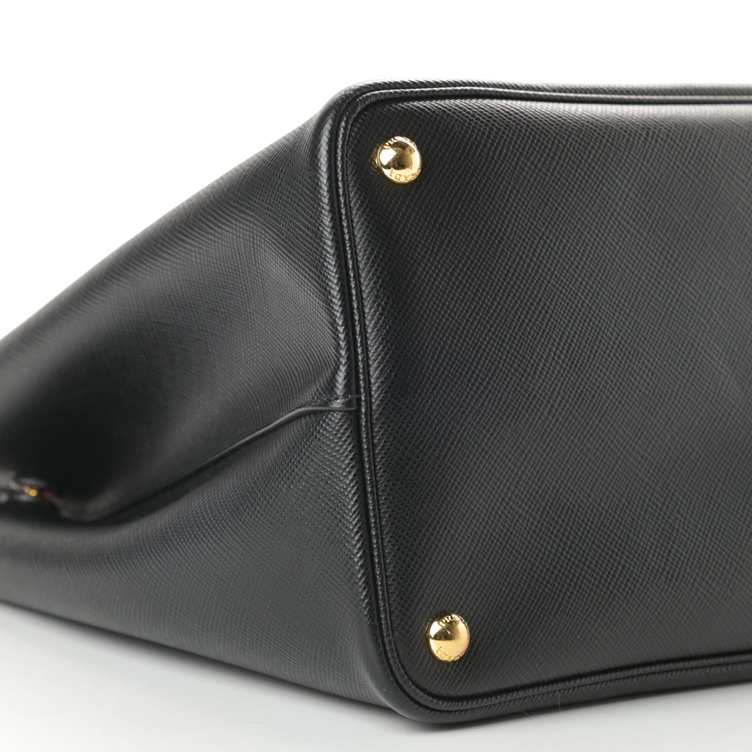 Prada Saffiano Cuir Large Double Bag Black Fuoco 9 of 12