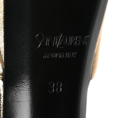 Saint Laurent Metallic Calfskin Debbie 85 Platform Sandals 38 Egypt Gold 3 8 of 13