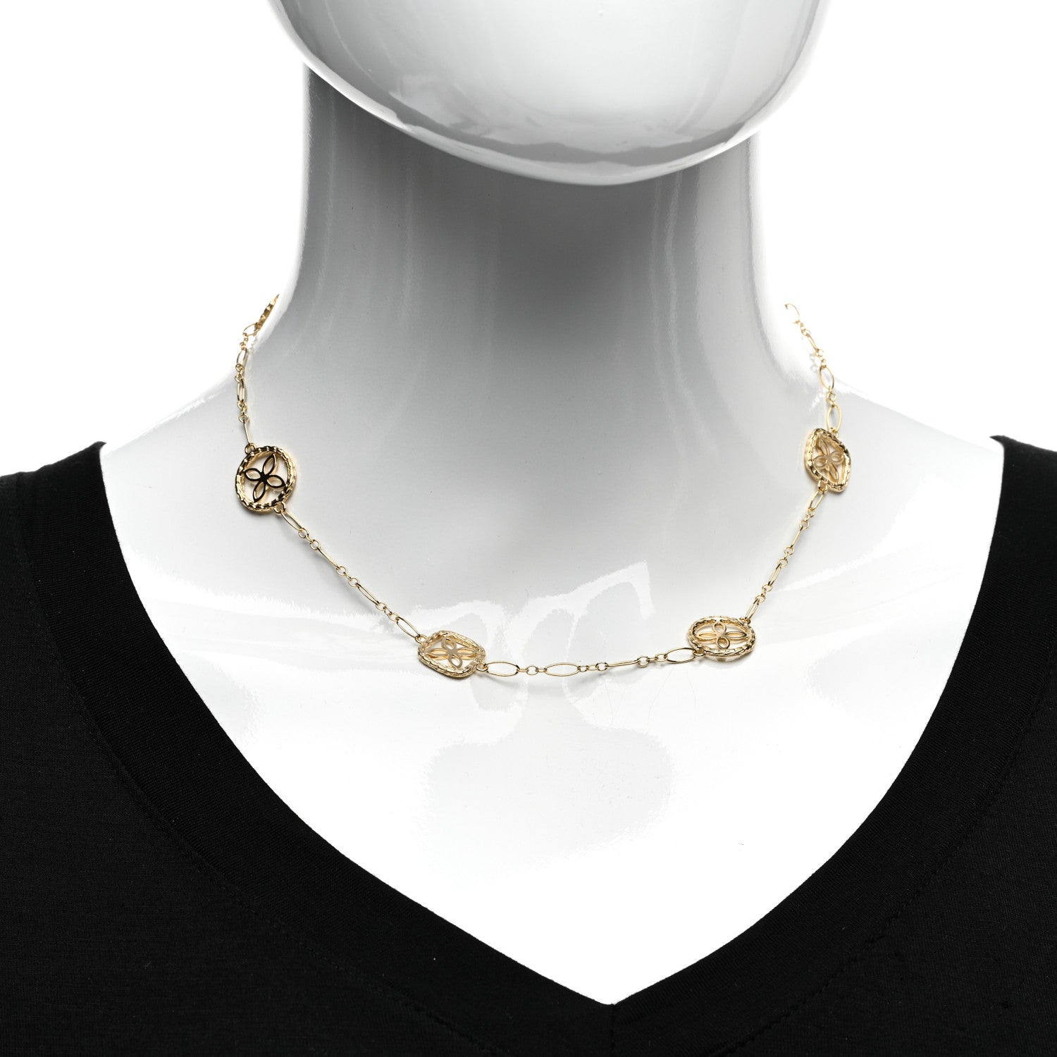 John Hardy 18K Yellow Gold Batu Kawung Station Necklace 16" 2 of 4