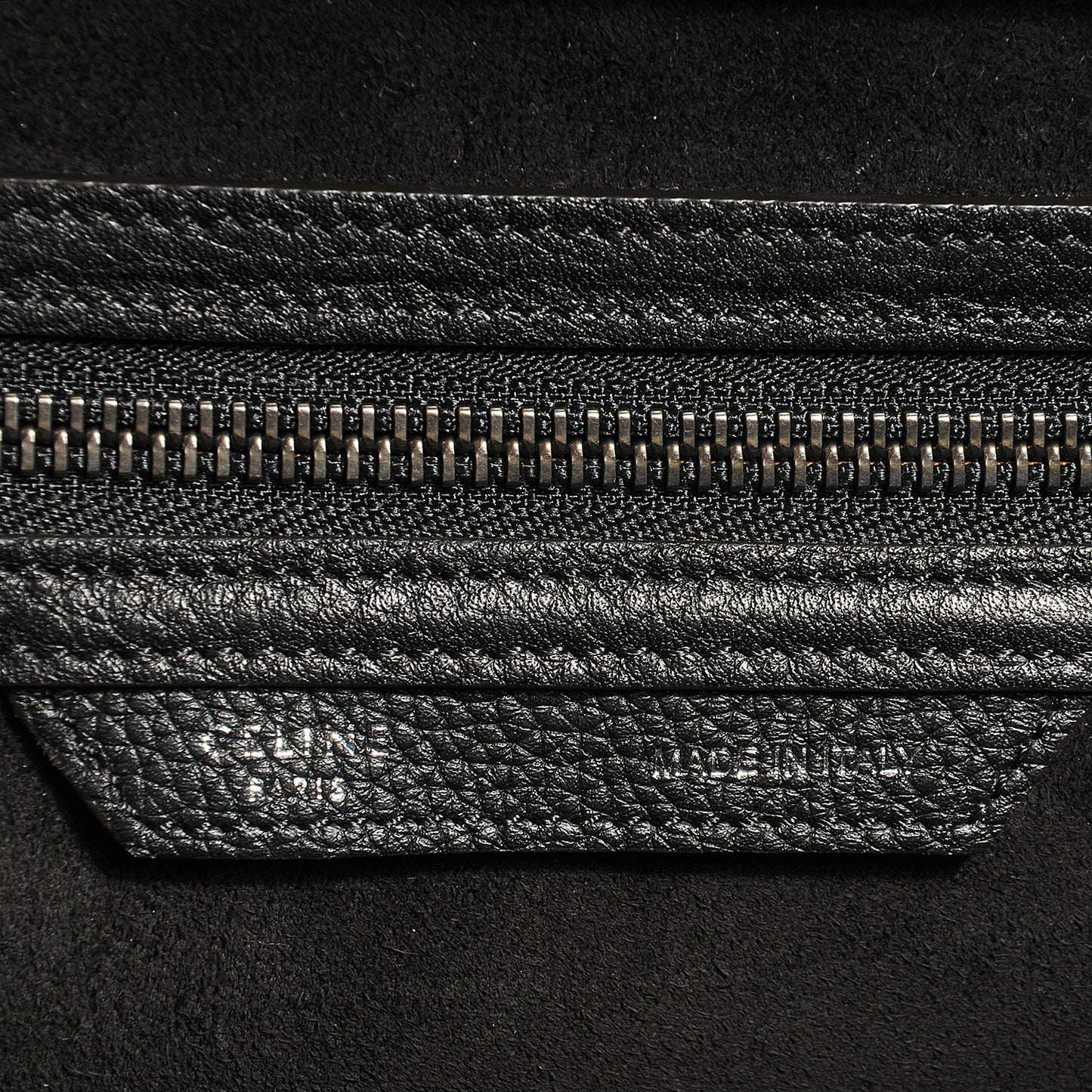 Drummed Calfskin Mini Luggage Black