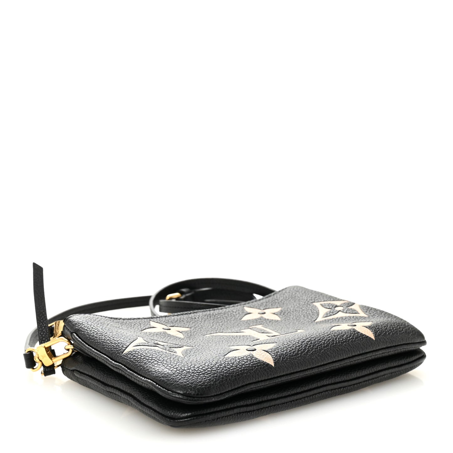 Empreinte Monogram Giant Double Zip Pochette Black Cream