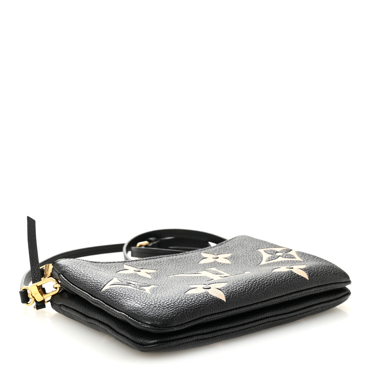 Louis Vuitton Empreinte Monogram Giant Double Zip Pochette Black Cream 4 of 10