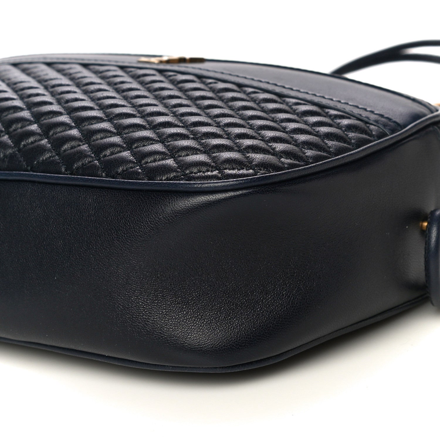 Saint Laurent Lambskin Quilted Victoire Camera Bag Deep Marine 10 of 10