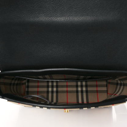 Burberry Grainy Calfskin Vintage Check Note Crossbody Bag Black 5 of 11