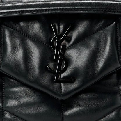 Saint Laurent Lambskin Quilted Monogram Monochrome Small Loulou Puffer Chain Satchel Black 9 of 11