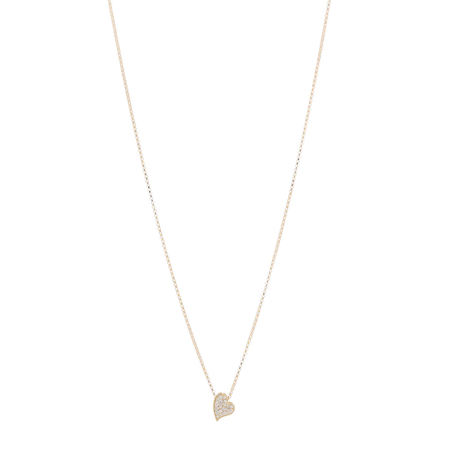 Roberto Coin 18K Yellow Gold Diamond Princess Heart Pendant Necklace 1 of 6